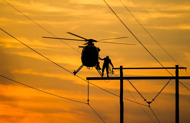 Ohio Transmission Line Construction Helicopters